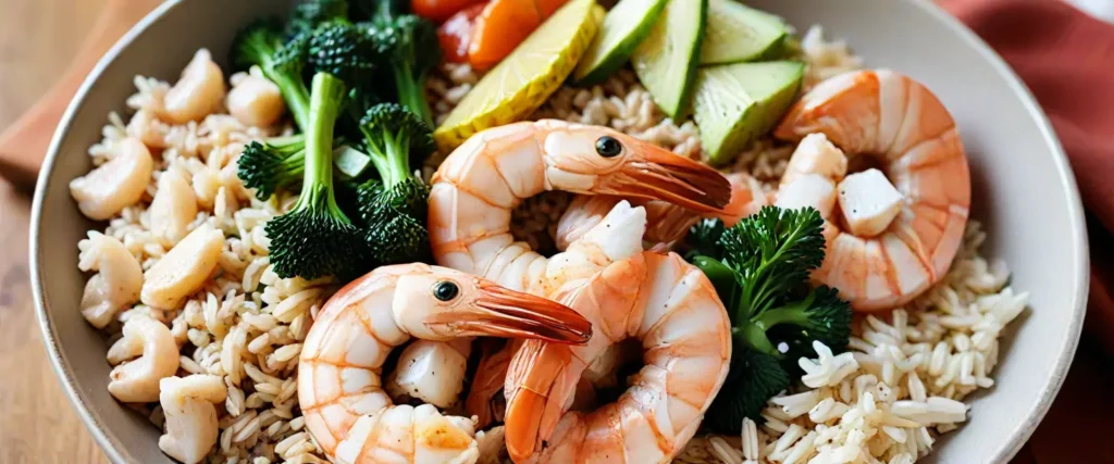 Shrimp and Brown Rice Bowl for Meal Prep Ideas High Protein 