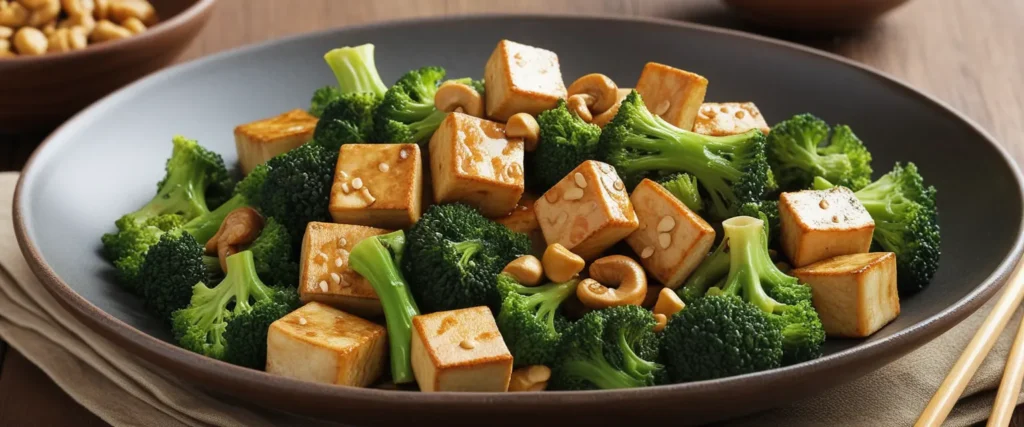 Stir-Fried Tofu with Broccoli and Cashews