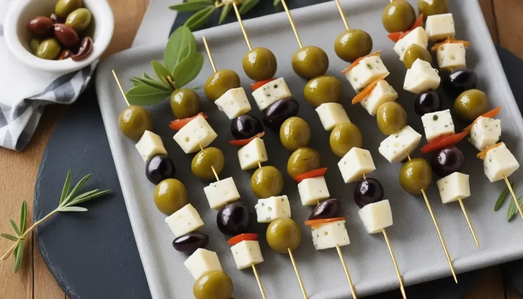 Olive and Cheese Skewers